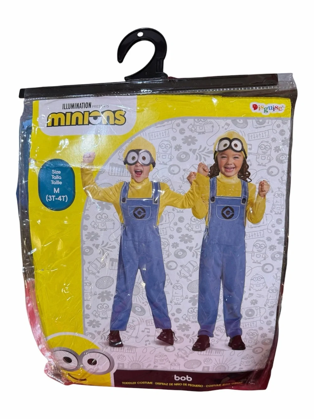 Minion-Inspired Kids Overalls Costume - Yellow & Blue size 3T-4T bob